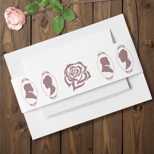 Bandeau De Faire-part Regency Bridgerton Rose Roses Cameos