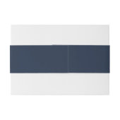 Bandeau De Faire-part Retour Élégant Minimal Navy Background Script Or (Dos exemple)