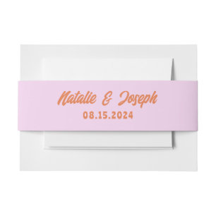 Bandeau De Faire-part Retro Coloré Gras brillant Mariage Boho moderne