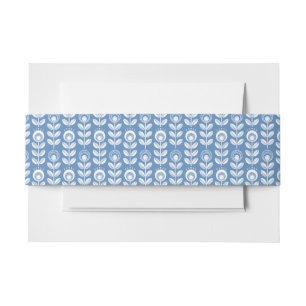 Bandeau De Faire-part Rétro motif bleu scandinave