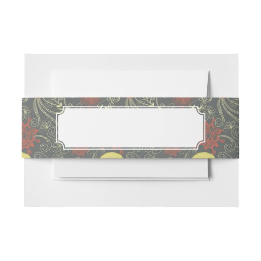 Bandeau De Faire-part Rétro motif floral (Devant Example)