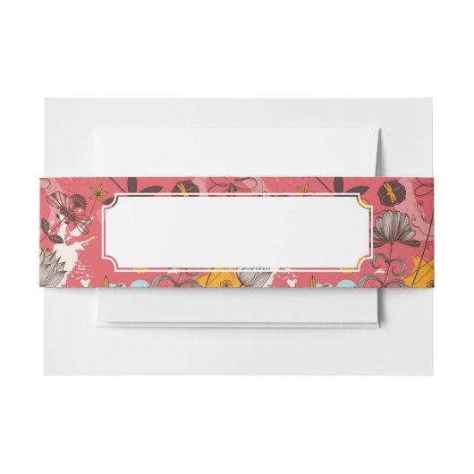 Bandeau De Faire-part Rétro motif floral 7 (Devant Example)