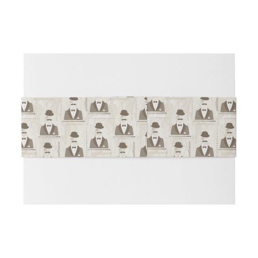 Bandeau De Faire-part Rétro motif pour l'homme (Dos exemple)