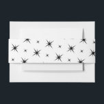 Bandeau De Faire-part Retro Vegas Black Stars Enveloppe Belly Band<br><div class="desc">Étoiles rétro noir et blanc chic pour votre suite vegas mariage.</div>