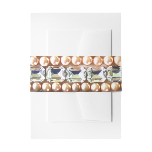 Bandeau De Faire-part Rhinestone diamants bijoux perles pierres (Devant example)