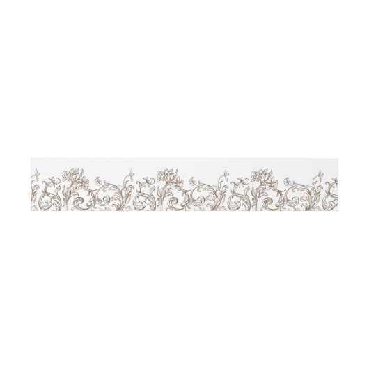 Bandeau De Faire-part Rococo Florentine Monochrome (Plat)
