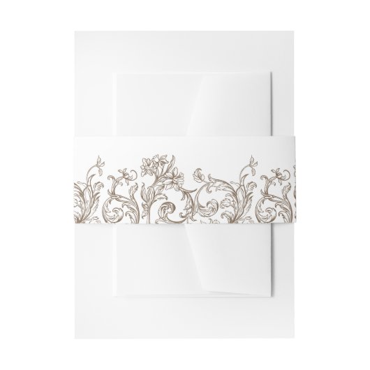 Bandeau De Faire-part Rococo Florentine Monochrome (Devant example)