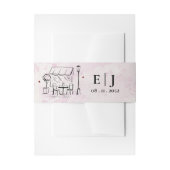 Bandeau De Faire-part Romantic Café Illustration Monogram Wedding (Devant example)