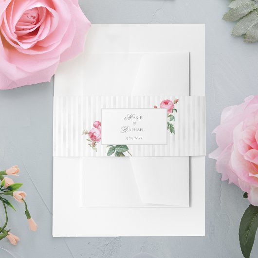 Bandeau De Faire-part Romantic Chic French Rose Botanical Wedding