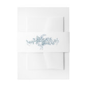 Bandeau De Faire-part Romantic Dusty Blue Line Art Floral Wedding (Devant example)