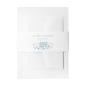 Bandeau De Faire-part Romantic Dusty Blue Line Art Floral Wedding (Devant example)