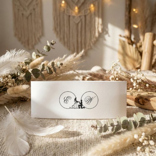 Bandeau De Faire-part Romantic Monochrome Silhouette