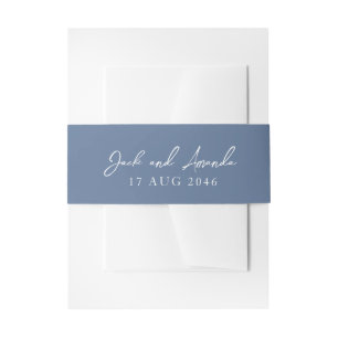 Bandeau De Faire-part Romantique Chic Classic Bleu Invitation Bandes Bel