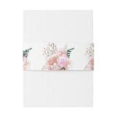 Bandeau De Faire-part Romantique dentelle blanche hydrangée roses rose M (Dos Example)