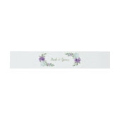 Bandeau De Faire-part romantique violet bleu fleurs verdure mariage (Plat)