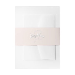 Bandeau De Faire-part Rosaire du baptême sur rose