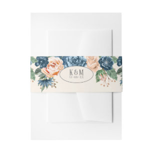 Bandeau De Faire-part Rose Blue/Peach Mariage ID584