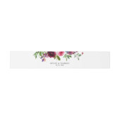 Bandeau De Faire-part Rose chaud et bleu marine Floral 3B (Plat)