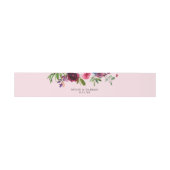 Bandeau De Faire-part Rose chaud et bleu marine Floral 3B rose (Plat)