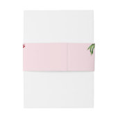 Bandeau De Faire-part Rose chaud et bleu marine Floral 3B rose (Dos Example)