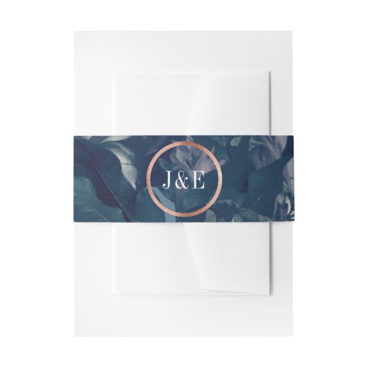 Bandeau De Faire-part Rose de la Marine Mariage Bouquet d'or (Devant example)