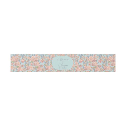 Bandeau De Faire-part Rose et bleu shabby chic (Plat)
