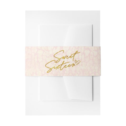 Bandeau De Faire-part Rose et or Sweet 16 Partie (Devant example)