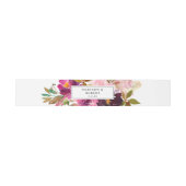 Bandeau De Faire-part Rose - Fleur chaude, brune et violette 3 (Plat)