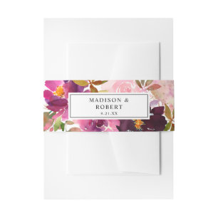 Bandeau De Faire-part Rose - Fleur chaude, brune et violette 3