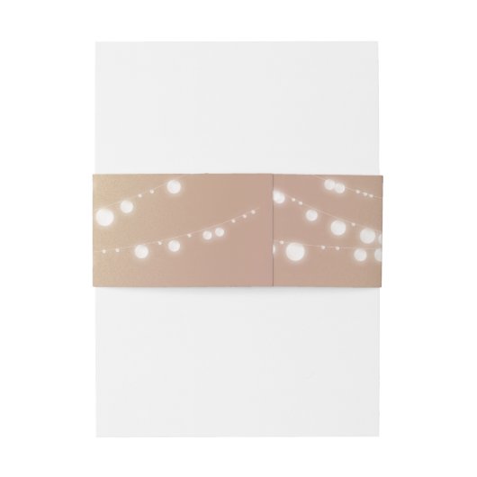 Bandeau De Faire-part Rose Gold String Lights Belly Band (Dos Example)