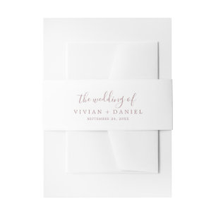 Bandeau De Faire-part Rose Minimaliste Or Le Mariage De L'Invitation