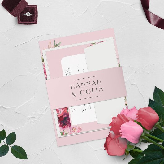 Bandeau De Faire-part Rose romantique Dusty