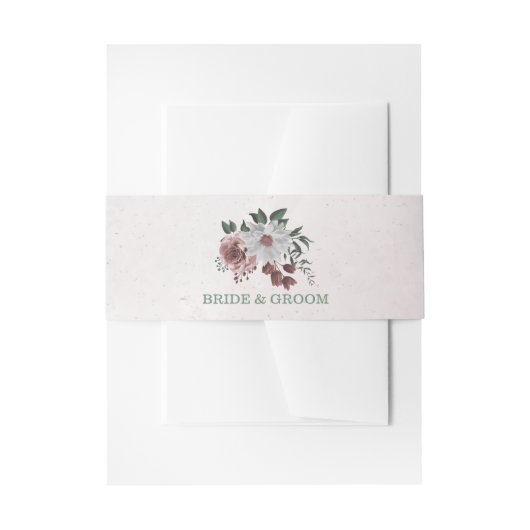 Bandeau De Faire-part rose romantique rose, blanc et cannelle mariage (Devant example)