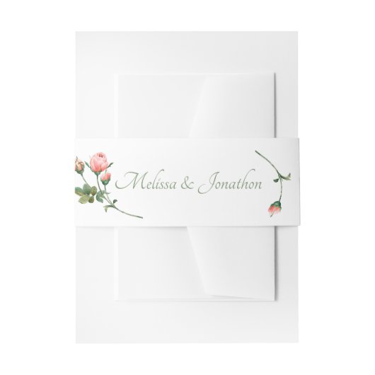 Bandeau De Faire-part Rose rose rousse Élégante Mariage (Devant example)