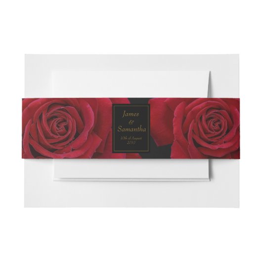 Bandeau De Faire-part Rose rouge élégante - Mariage (Devant Example)