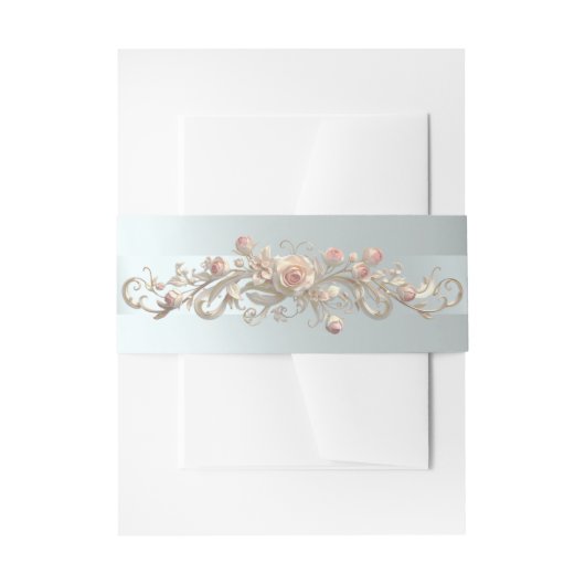 Bandeau De Faire-part Rose Scroll - Argent (Devant example)