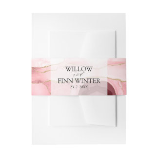 Bandeau De Faire-part Rose vif Agate Mariage moderne