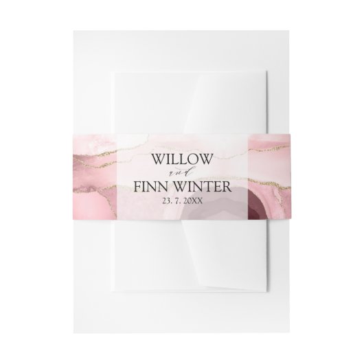 Bandeau De Faire-part Rose vif Agate Mariage moderne (Devant example)