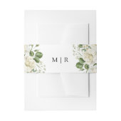 Bandeau De Faire-part Roses blanches Élégant Mariage floral (Devant example)