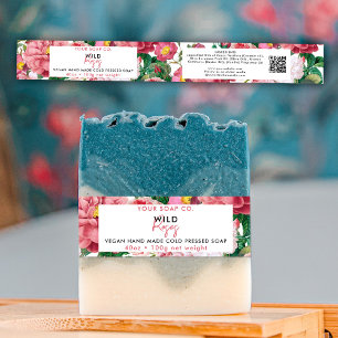 Bandeau De Faire-part Roses de Étiquette d'enveloppement de de savon de