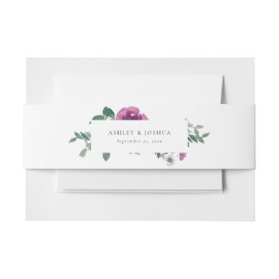 Bandeau De Faire-part Roses roses blush magenta blanches Mariage Horizon