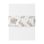 Bandeau De Faire-part Roses roses blush rose chic et feuillage d'eucalyp (Dos Example)