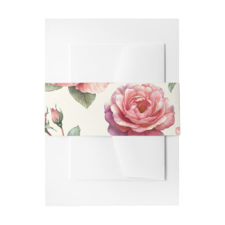 Bandeau De Faire-part Roses roses roses roses en rose délavé pour toujou