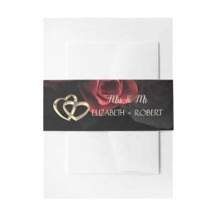 Bandeau De Faire-part Roses Rouges Élégantes Gothiques