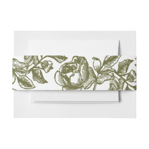 Bandeau De Faire-part Roses Vintage Floral Rustique Doré
