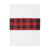 Bandeau De Faire-part rouge buffle plaid rustique mariage d'hiver (Dos Example)