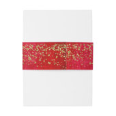 Bandeau De Faire-part Rouge et or Cosmo Glitz (Dos Example)