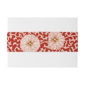 Bandeau De Faire-part Rouge Floral Vibrant Ornate Classé Motif (Dos exemple)