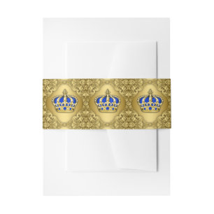 Bandeau De Faire-part Royal Blue and Gold Crown