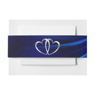 Bandeau De Faire-part Royal Blue Diamonds Mariage Coeurs d'argent